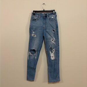 Hollister Medium Blue Ripped Boyfriend Jeans